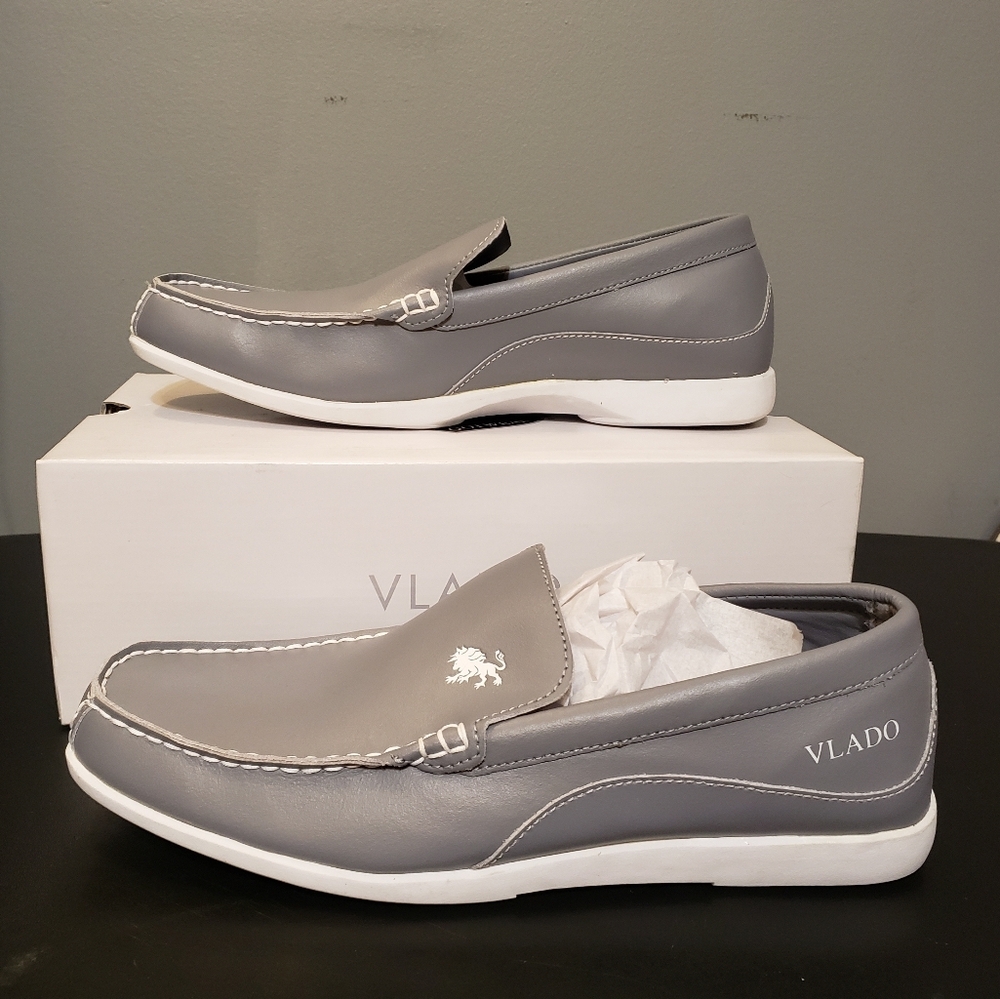 Vlado Men's‎ Elite Slip-on Grey Loafer Shoes Size 8.5